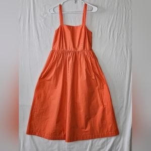 A New Day Womens Dress Sz Small Orange Sundress Dress Midi Sleeveless ALine Spot